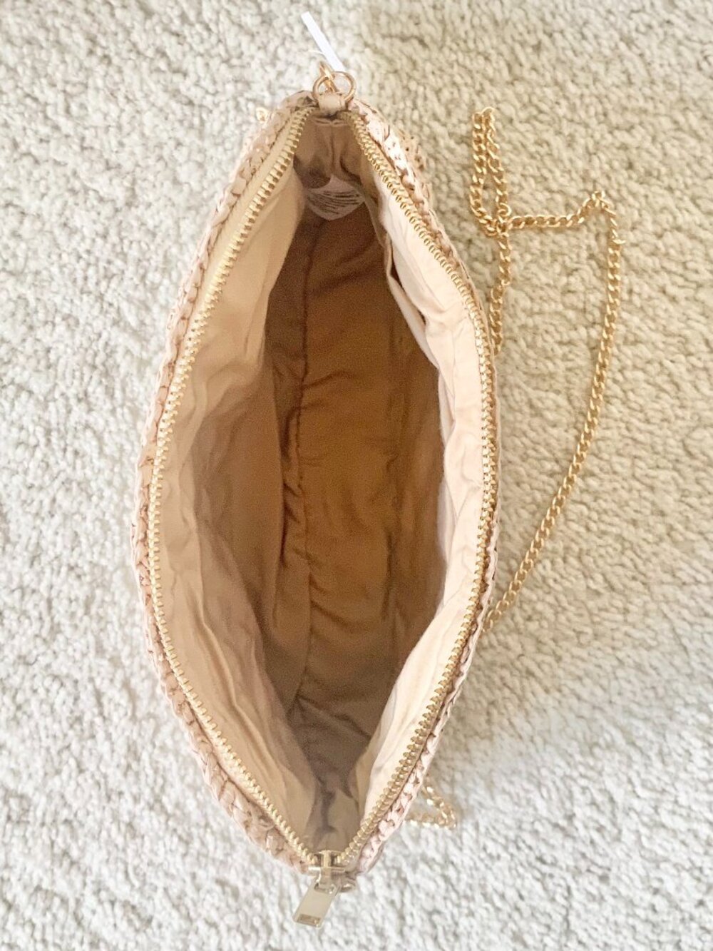 NWT J. Crew Factory Woven Clutch, Light Tan, One Size - Picture 10 of 13